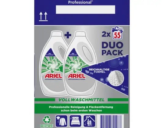 Ariel Professional Detergente Líquido para Roupa, 2x55 cargas de lavagem, 2x2.75L