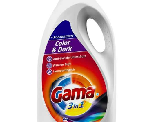 Gama Gel Lavatelas 3 en 1 Alemán Eficiente para Ropa de Color y Oscura 83 lavados 4,15l