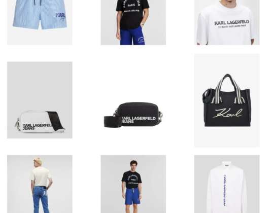 Karl Lagerfeld drabužiai, rankinės, aksesuarų mišinys - moterys ir vyrai