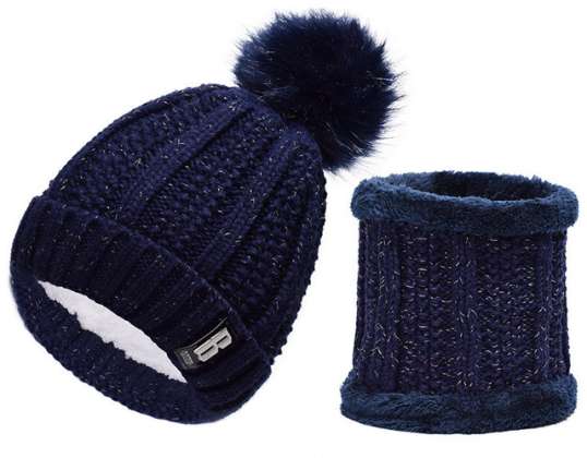 Set 2 pezzi Cappello invernale e sciarpa