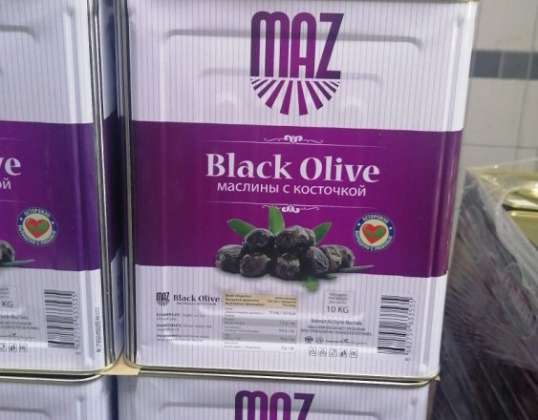 Черни маслини Екстра качество калай 10кг