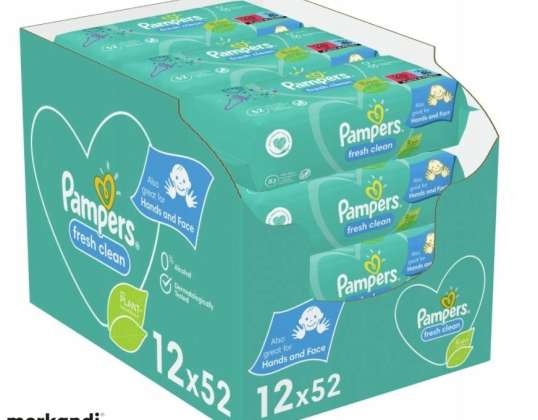 Pampers Tücher FRESH CLEAN 12x52 Stück - Sanfte Reinigung für die Kleinen