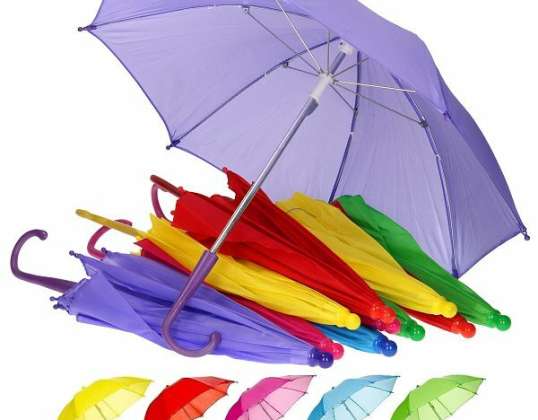 Parapluie pour enfants 50 cm 6 couleurs assorties : jaune/vert/bleu/rouge/lilas