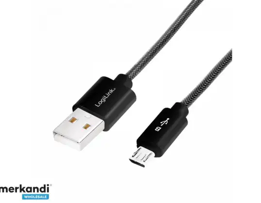 LogiLink USB 2.0 kabelis USB A/M uz Micro USB/M melns 1m CU0132