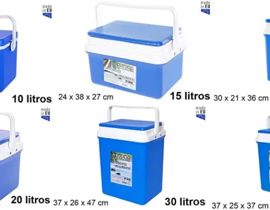 Stijve kunststof koelboxen met klapdeksel, 10L, 15L, 18L, 20L, 25L, 30L