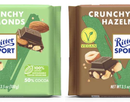 Groothandel Ritter Sport Chocoladerepen - Diverse Smaken, Vervaldatum 12/2024 tot 02/2025, Verkrijgbaar in Polen