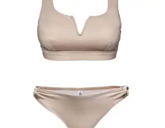 Smėlio spalvos iš anksto suformuoti bikinio rinkiniai moterims