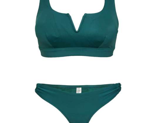 Blaugrün vorgeformte Bikini-Sets mit Aufdruck für Damen