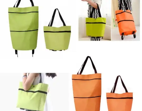 Collapsible shopping bag with wheels FOLDNCARRY