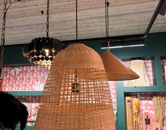 PTMD geweven bamboe Hanglamp Sadie bruin 59 cm