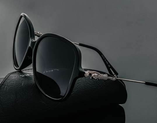 100 UV-beskyttede solbriller Elegant Onyx med Premium emballage