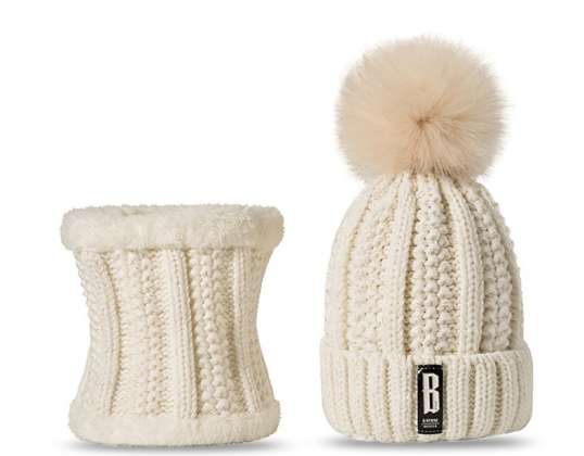 Set 2 pezzi Cappello invernale e sciarpa