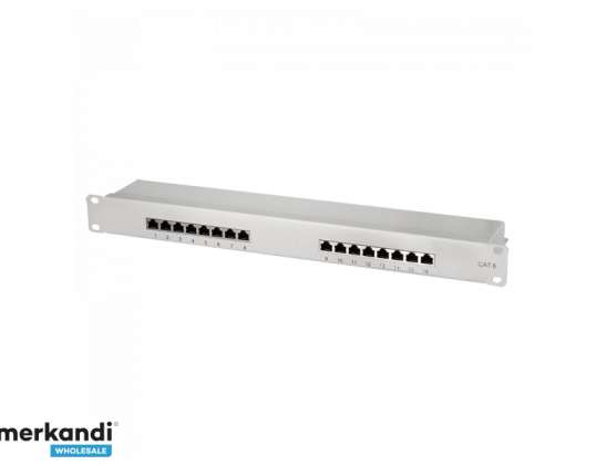 LogiLink Cat.6 Patch Panel 16 Ports Shielded 19 Inch Light Gray NP0056
