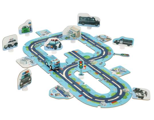 Car track puzzle police vehicles city 47 pieces