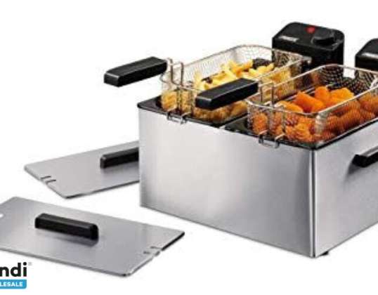 Double deep fryer 6 liters ( 2 x 3 L ) up to 1.6 kg fries 4000 watts