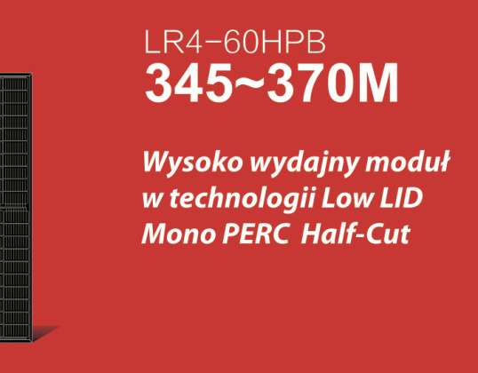 Module Panneau LONGI LR4-60HPB 9BB Demi-Coupe MONO 355W Noir Intégral