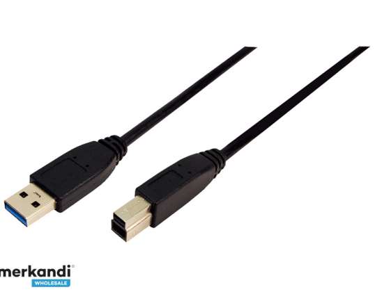 LogiLink kabel USB 3.0 stik A &gt;B 2x stik 2 00 meter CU0024