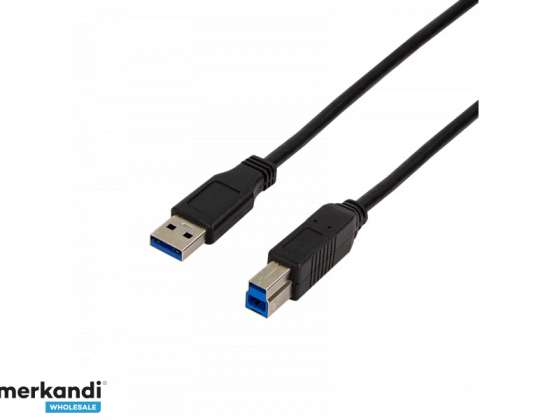 LogiLink Kabel USB 3.0 Anschluss A &gt;B 2x Stecker 1 00 Meter CU0023