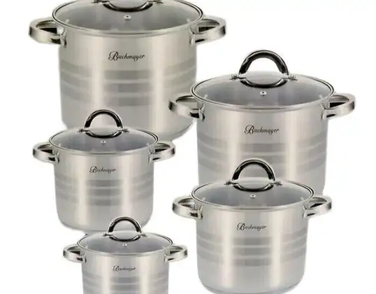 10 PCS DEEP POT POT SET STAINLESS STEEL INDUCTION