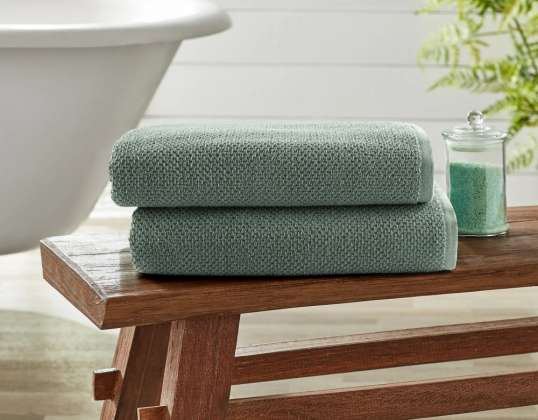 Towels set 2 PCS. in green made of 100% cotton – 70x140 cm, 500 g/m² – Premium bath towels ideal as guest towels, bath towel, beach towel &amp;