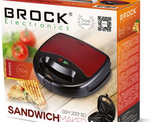 Andwich maker. Ontwerp van roestvrij staal. Bereid 4 driehoekige sandwiches voor. Automatische temperatuurregeling