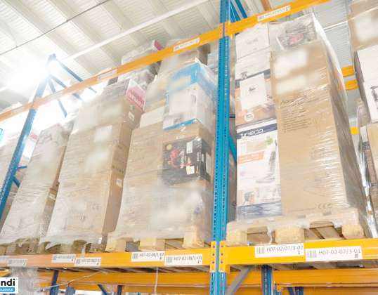 33 pallets A, B, C, goederen – koffiezetapparaat, magnetron, geretourneerde goederen