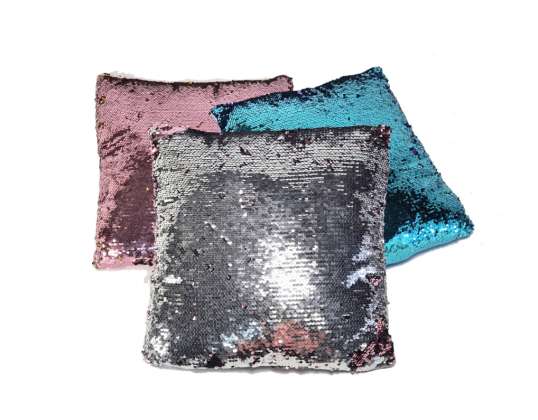 Cushions with reversible sequins - three colour variations mix