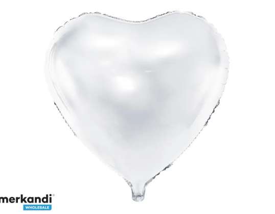 Ballon en aluminium Coeur blanc 45cm