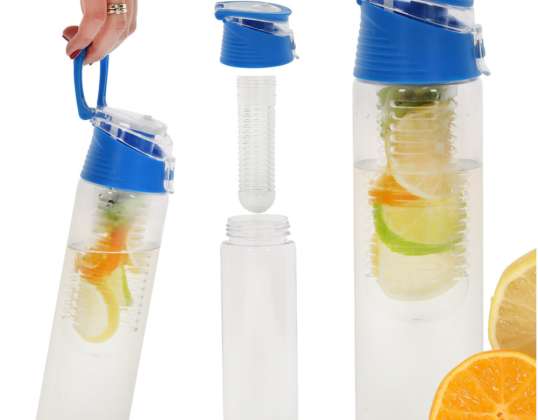 Water bottle with fruit refill 800ml blue