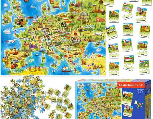 Puzzle educațional Harta Europei 212 piese 7 CASTORLAND