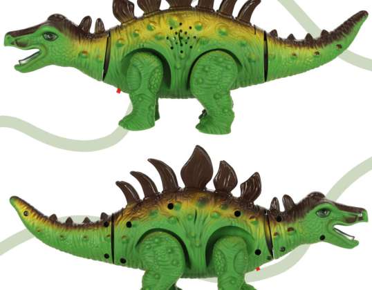 Dinosaur Stegosaurus battery-operated interactive toy walks lights roars