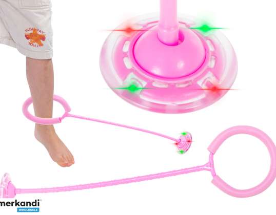 Hula hoop, skipping rope, pink LED light-up ball