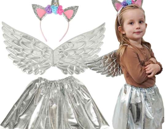 Costume carnival costume disguise unicorn skirt headband silver