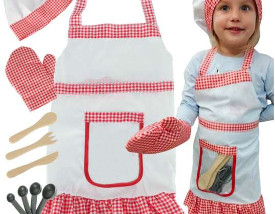 Costum Carnaval Costum Deghizare Set Little Cook Șorț Accesorii 3