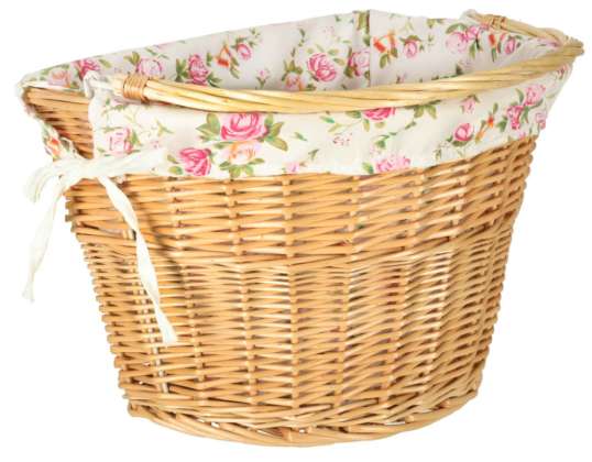 Panier en osier pour vélo, panier avant, insert fleur tressé