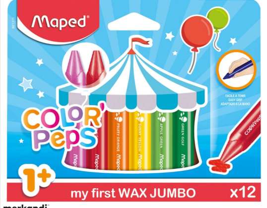 Wax crayons for toddler first pencils Jumbo Colorpeps 12 colors Maped