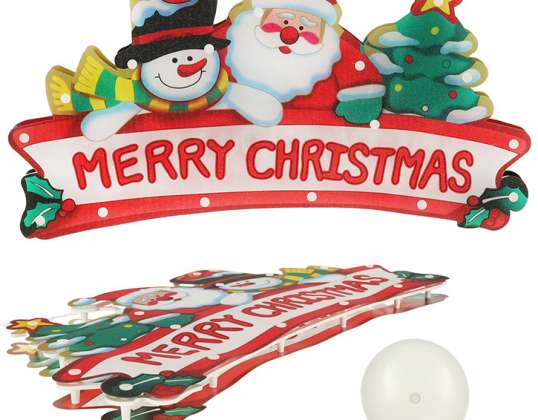 LED-lampjes hangende kerstdecoratie Merry Christmas 45cm