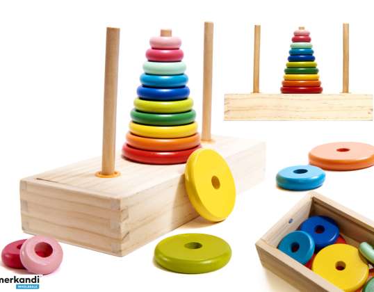 Sorter wooden pyramid tower 11 pcs.