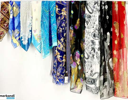 100 kg Scarves Scarves Mix Accessories Models and colours, textiles wholesale Buy remaining stock