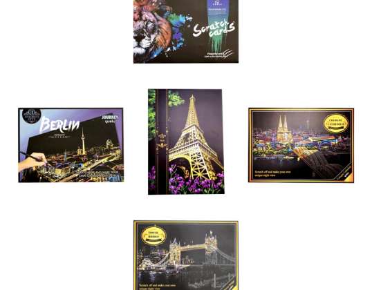 400 Pcs. Yuelu Scratch Pictures Mix Modèles et designs Scratch Art, Palettes de liquidation en gros