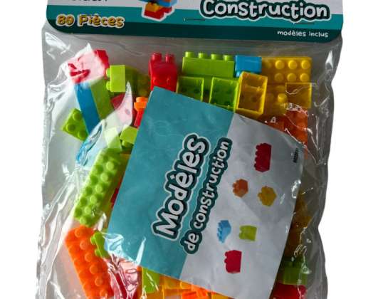 Set of 80 Roldan plastic blocks