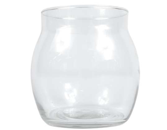 Tealight holder glass transparent 10 cm