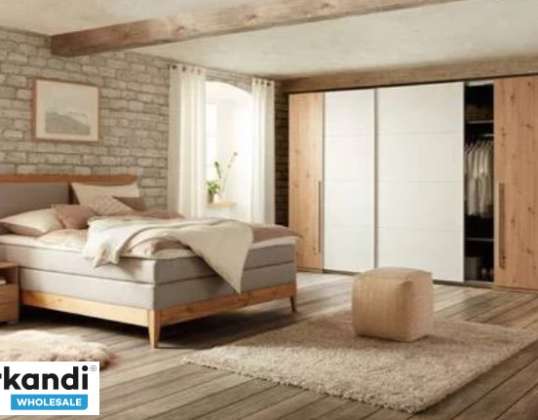 Sliding door wardrobe made of wood decor, wardrobe in original packaging