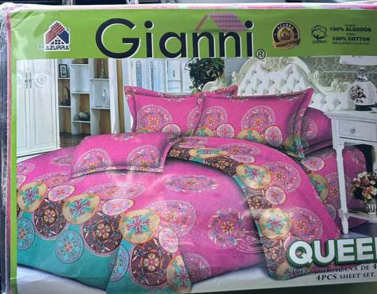 Restes de 4 PCS queen size ensembles de literie lot de stock / surstock / surplus