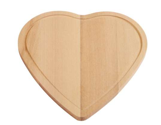 Holz Schneidebrett WOODEN HEART   Robustes Küchenbrett  Herzform