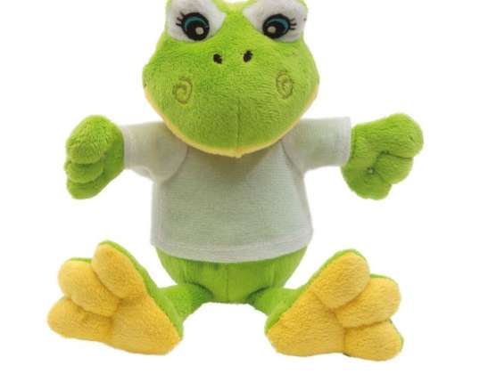 Cuddly soft plush frog FRIEDA green white stuffed frog cuddly toy plush toy