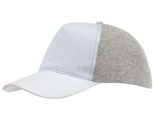 Casquette de baseball à 5 panneaux UP TO DATE – Accessoire tendance en gris et blanc pour un look moderne