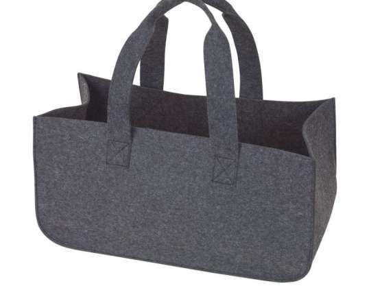 Robust HOMY firewood bag in elegant grey