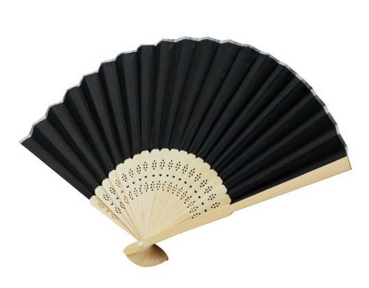 BAMBOO COOL Ventilador Dobrável em Preto – Elegante &amp; Ecológico