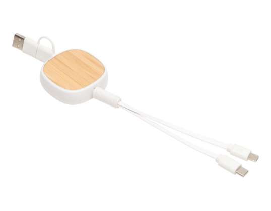 ROLL ON Retractable Charging Cable Brown White